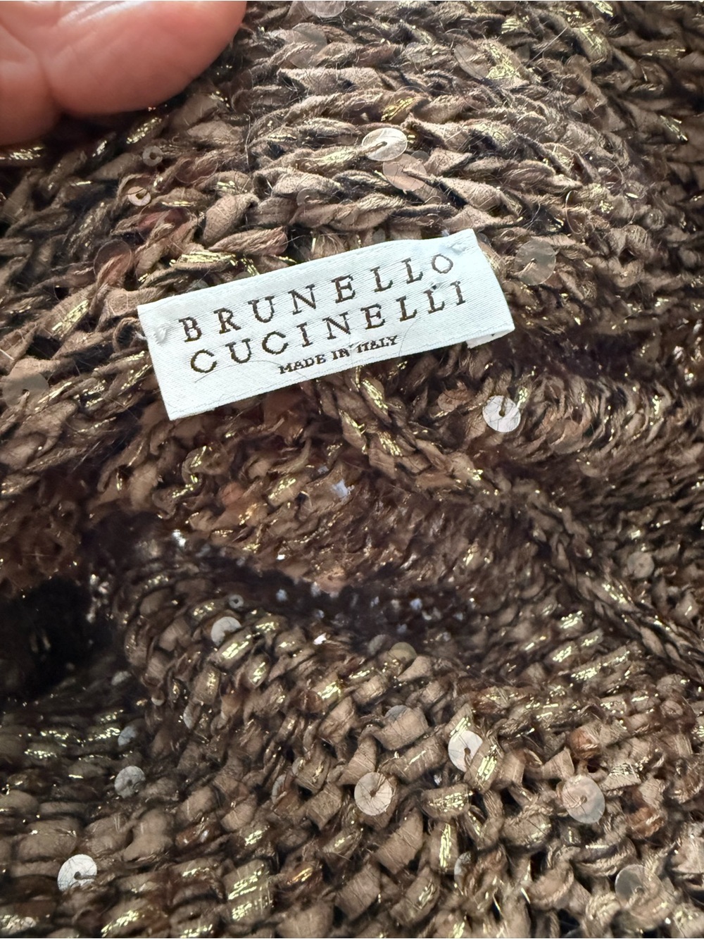 Brunello Cucinelli Brown Marled Fringe Open-Front Cardigan - Picture 9 of 11